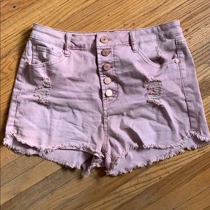 Rose gold high wasted shorts